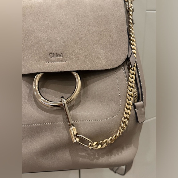 Like New Chloe Faye Leather Backpack Shoulder Bag Suede shoes purse - Picture 2 of 12